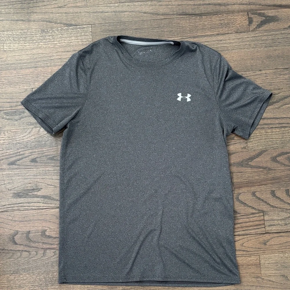 Under Armour Short Sleeve Performance Tee — Dark Gray with White Logo
